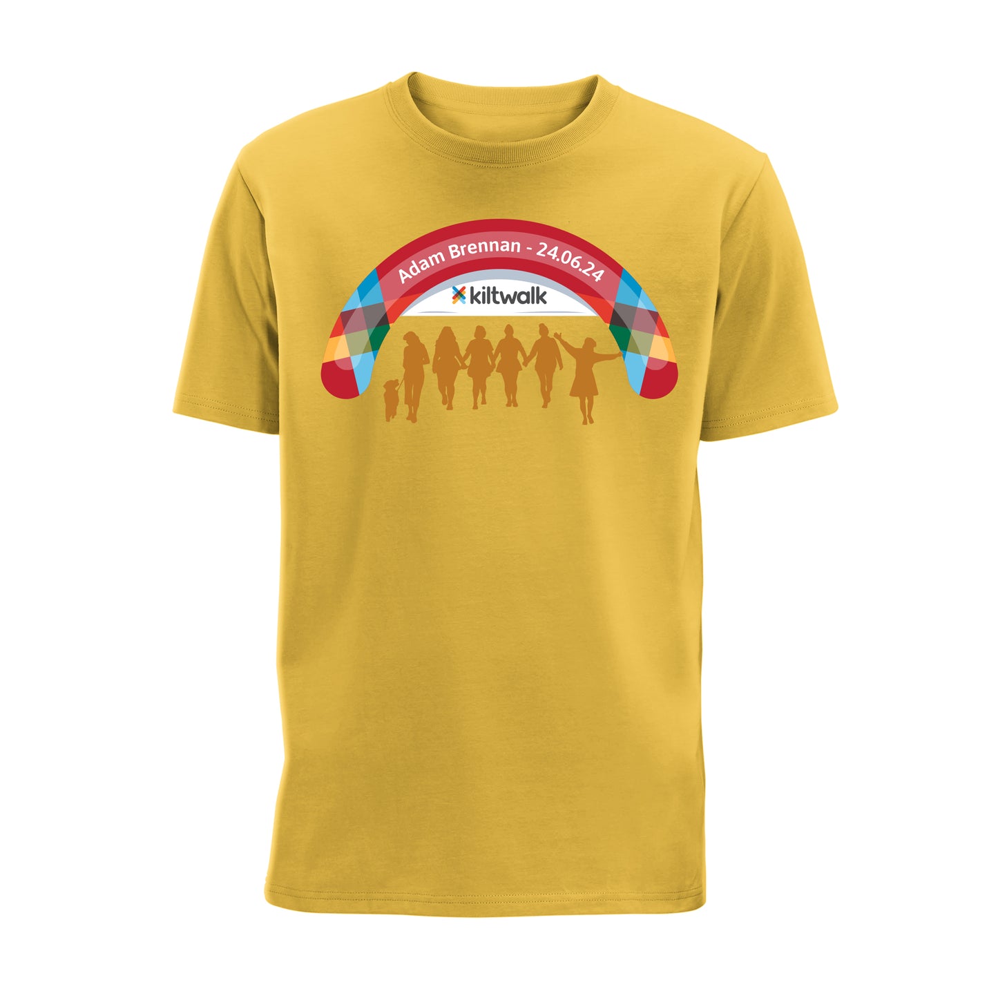Personalised Finish Line T-Shirt | Yellow | The Kiltwalk