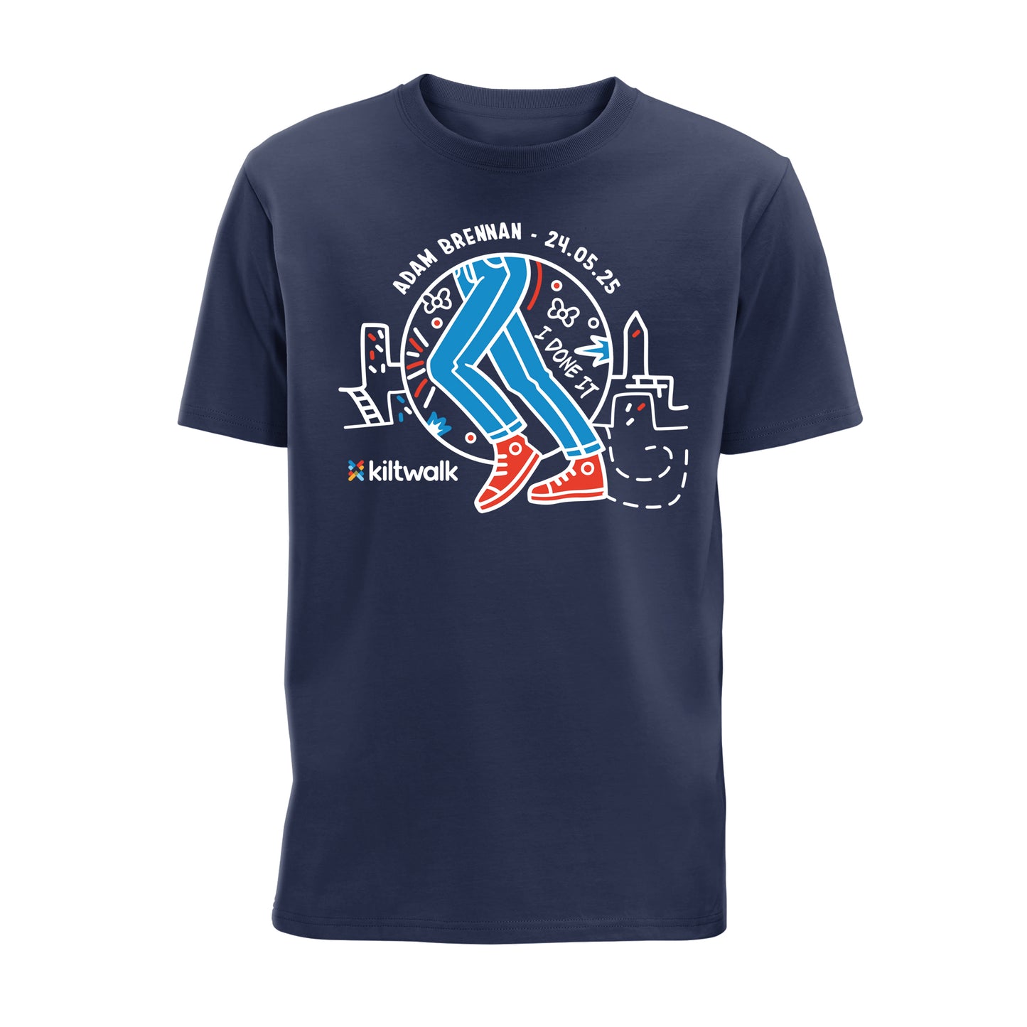 Personalised Walker Finisher's T-Shirt | Navy | The Kiltwalk