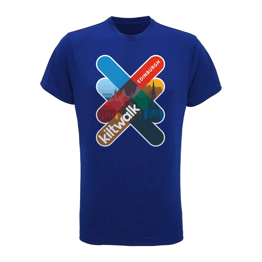 Edinburgh Logo Performance T-Shirt | Royal Blue | The Kiltwalk Shop
