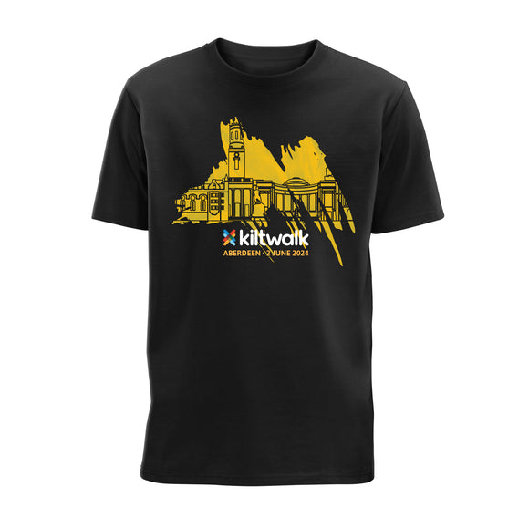 Aberdeen Kiltwalk 2024 T-Shirt | Black | The Kiltwalk