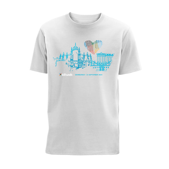 Edinburgh Heart of the City Kiltwalk 2024 T-Shirt | White | The Kiltwalk