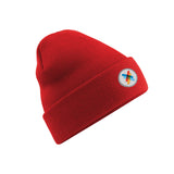 Embroidered Cuffed Beanie | Bright Red | The Kiltwalk