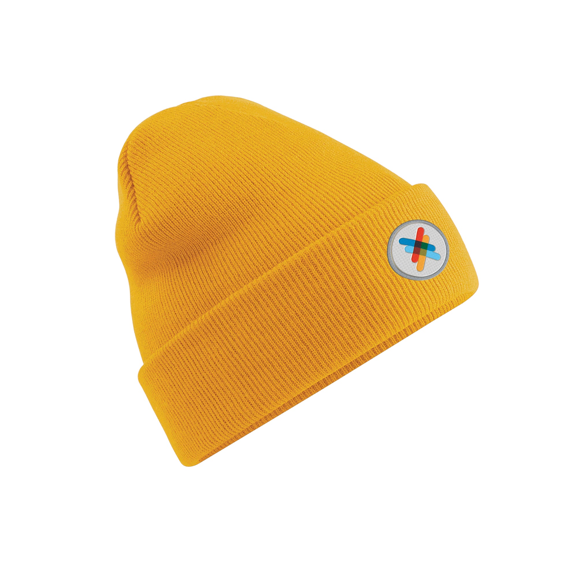 Embroidered Cuffed Beanie | Yellow | The Kiltwalk