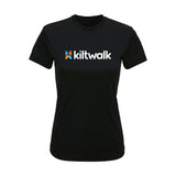 Fitted Performance T-Shirt | Black | Womens | The Kiltwalk