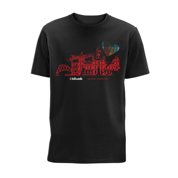 Glasgow Heart of the City Kiltwalk 2024 T-Shirt | Black | The Kiltwalk