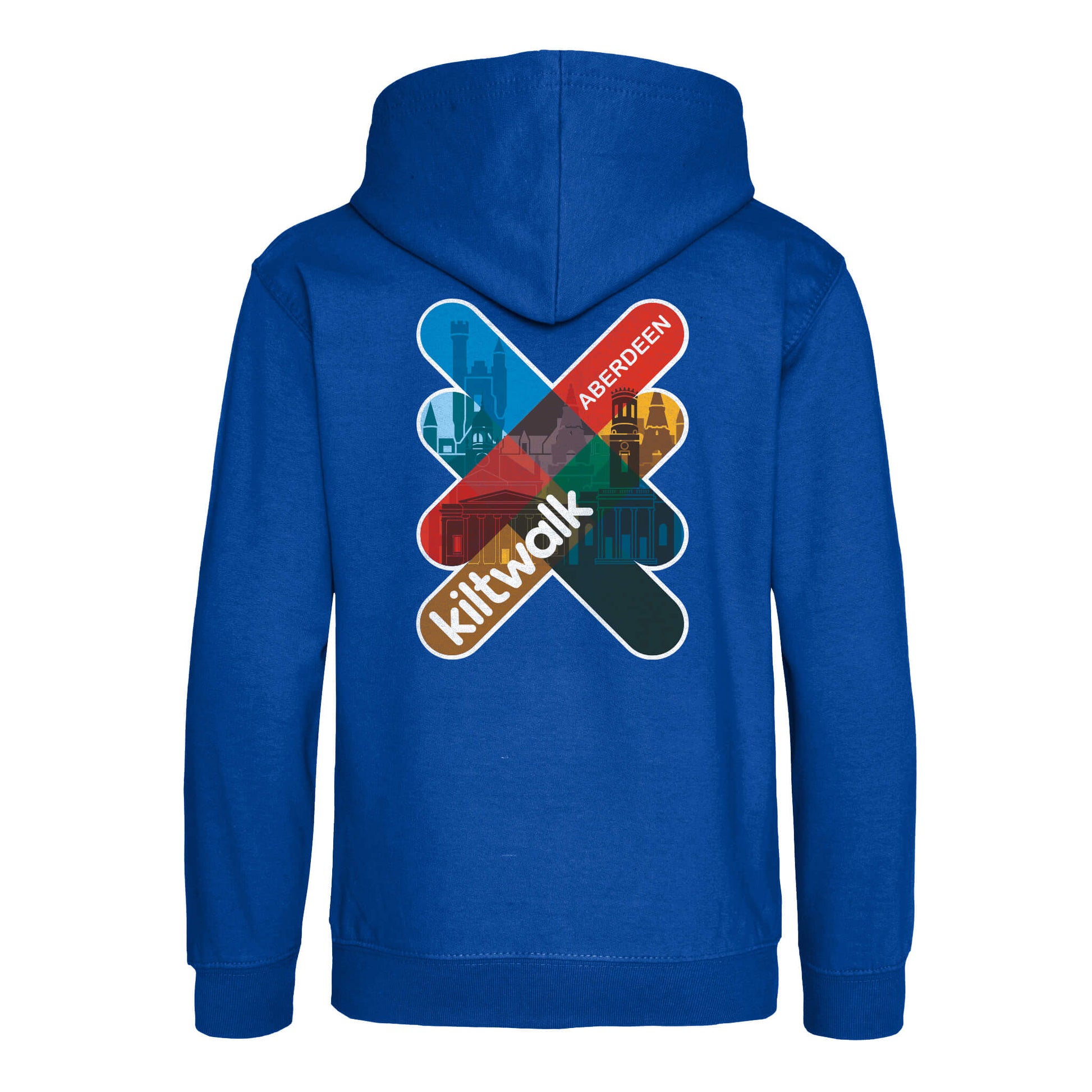 Aberdeen Logo Hoodie | Royal Blue | Back | The Kiltwalk