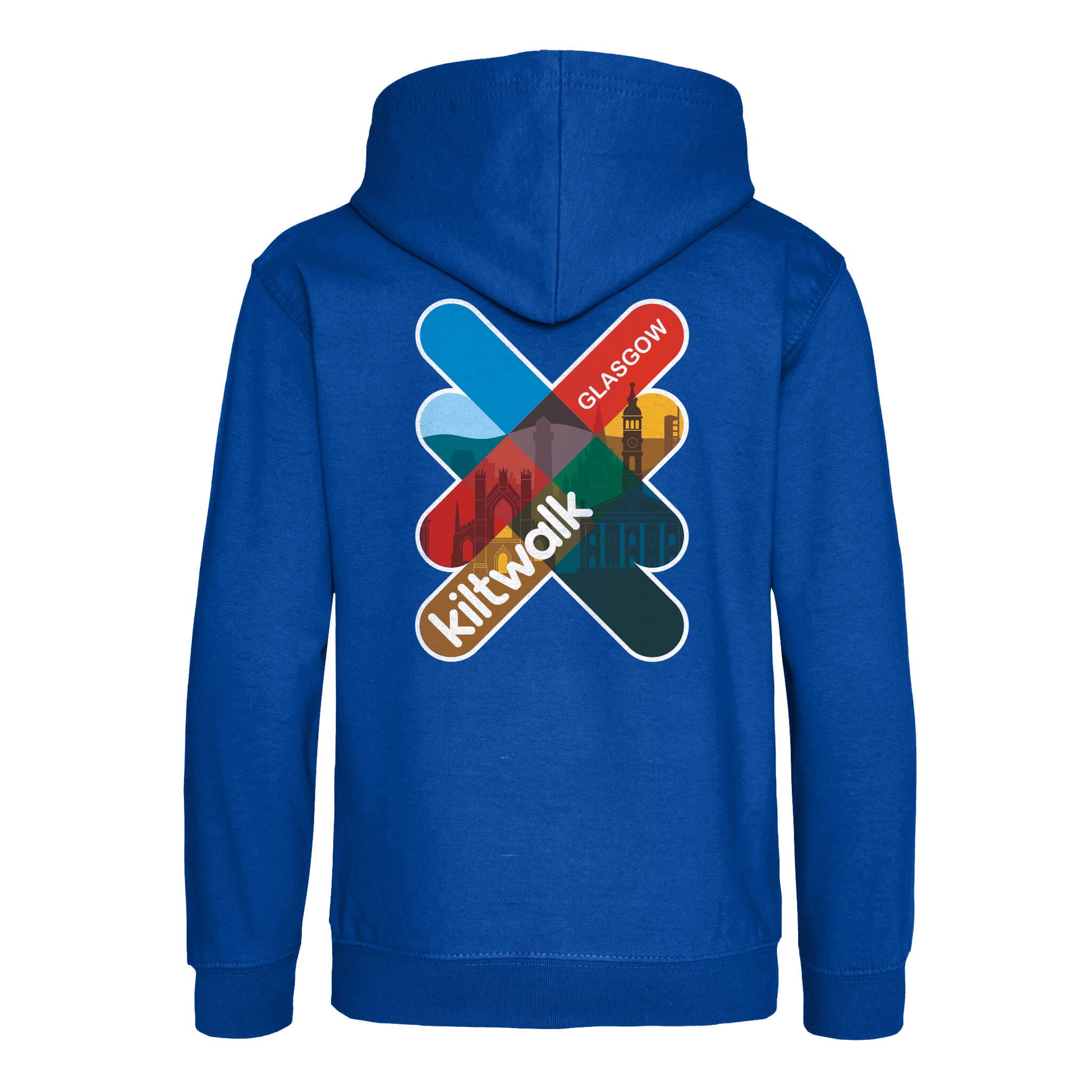 Glasgow Logo Hoodie | Royal Blue | Back | The Kiltwalk