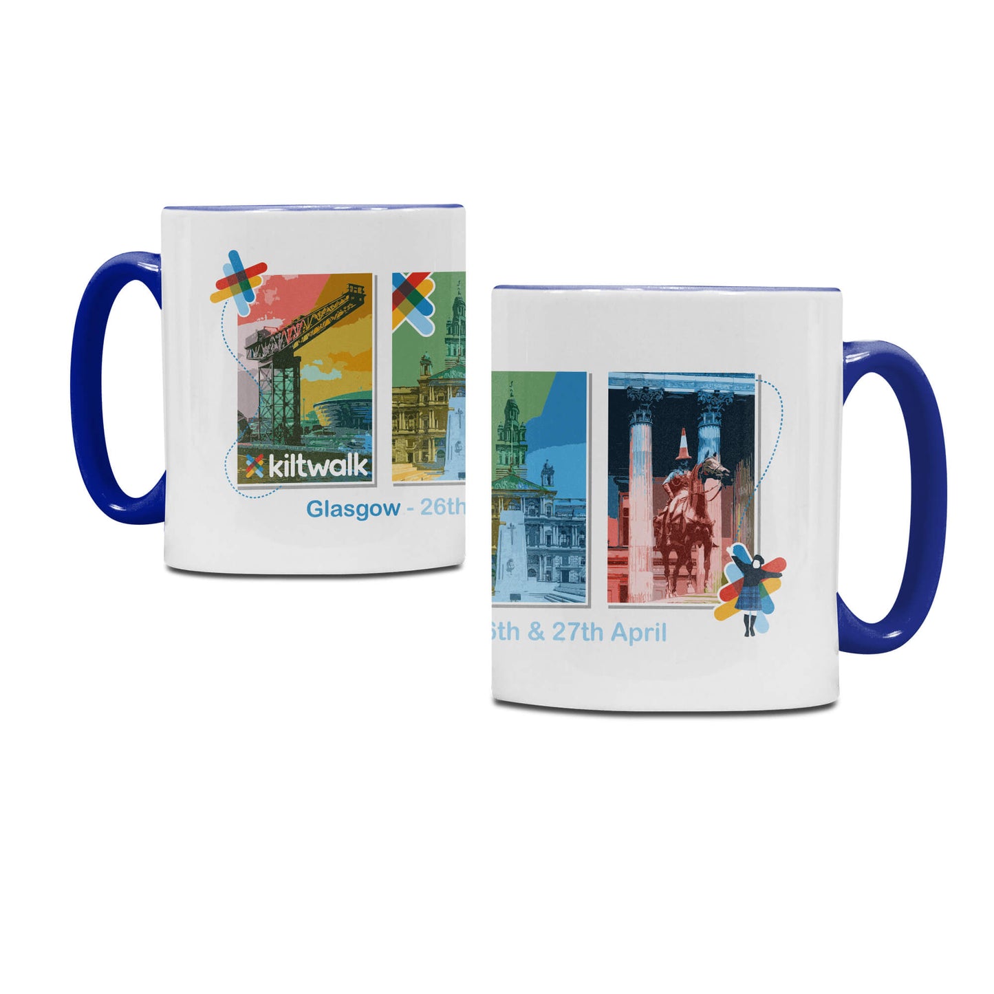 Glasgow Landmarks Mug | White/Blue | The Kiltwalk