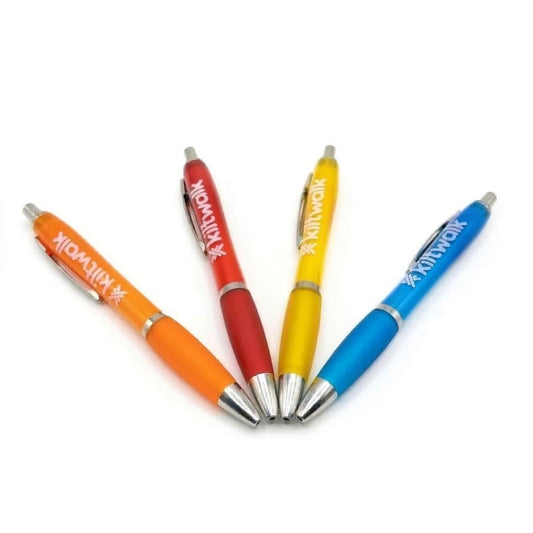 Collection of Kiltwalk Logo Ballpoint Pens in Blue, Orange, Red & Yellow
