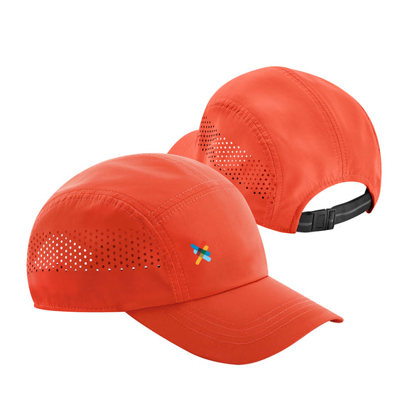 Performance Running Cap | Chili Red | Front & Back Views | The Kiltwalk