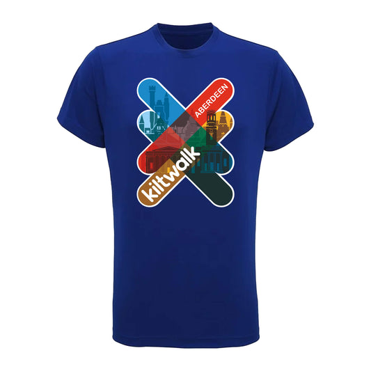 Aberdeen Logo Performance T-Shirt | Royal | The Kiltwalk Store