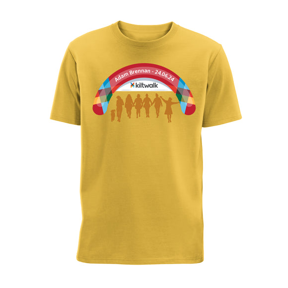 Personalised Finish Line T-Shirt | Yellow | The Kiltwalk