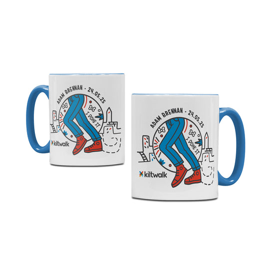 Personalised Walker Finisher's Mug | White Blue | The Kiltwalk