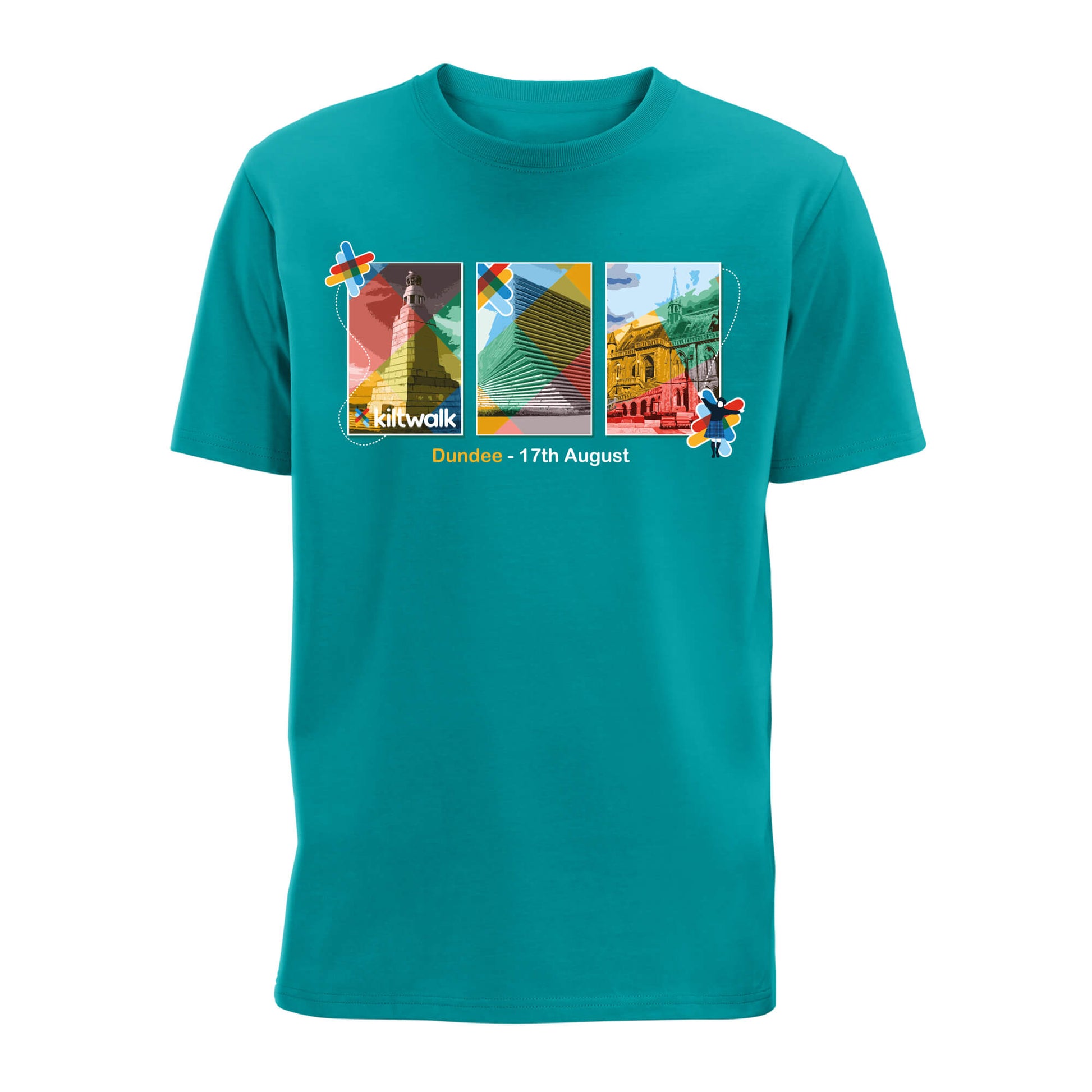 Dundee Landmarks T-Shirt | Ocean Teal | The Kiltwalk