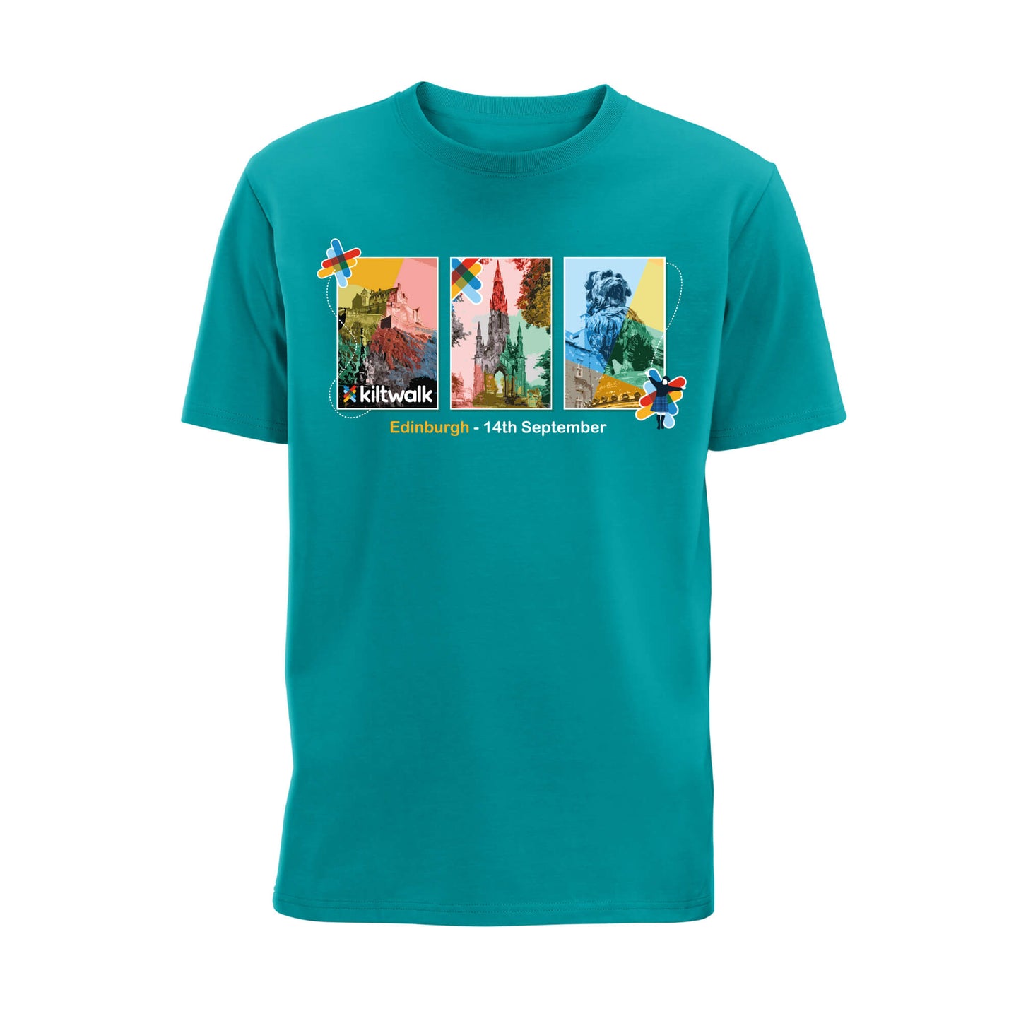 Edinburgh Landmarks T-Shirt | Ocean Teal | The Kiltwalk