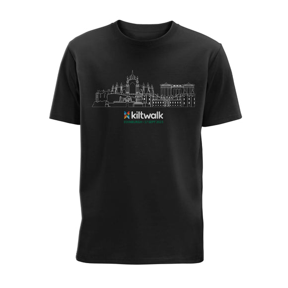 Edinburgh Kiltwalk 2023 Black T-Shirt