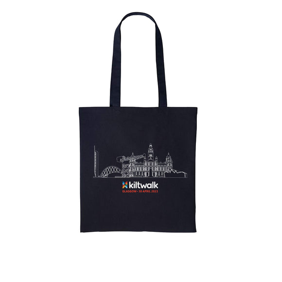 Glasgow Kiltwalk 2023 Black Cotton Shopper